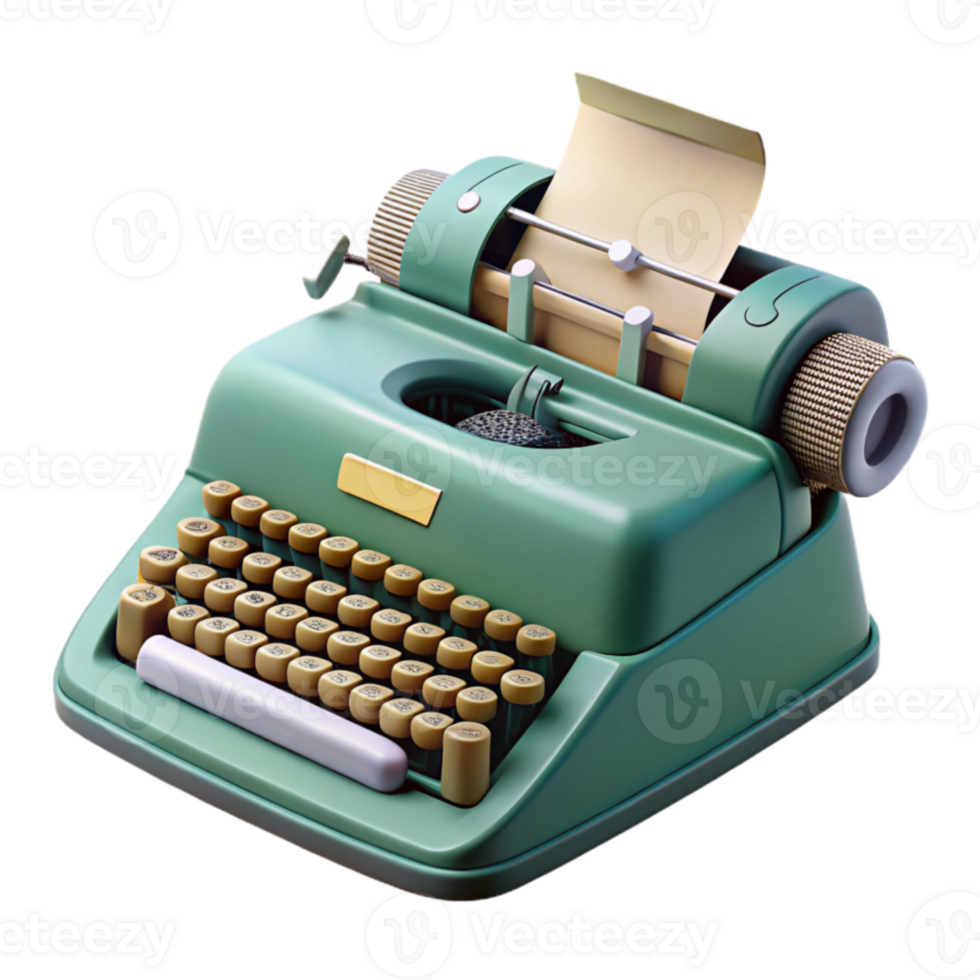 magnificent classic Vintage Typewriter 3D Model professional png