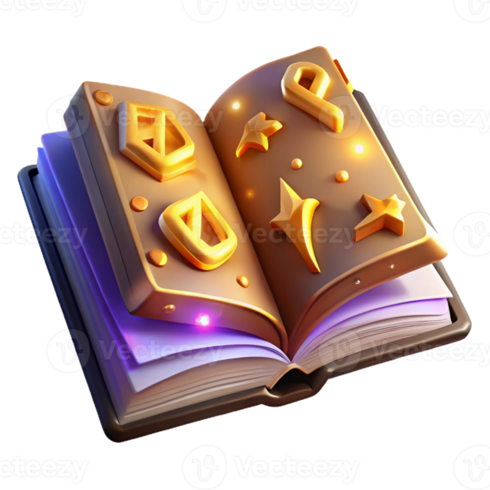impressive vintage Magical Book 3D Render professional png