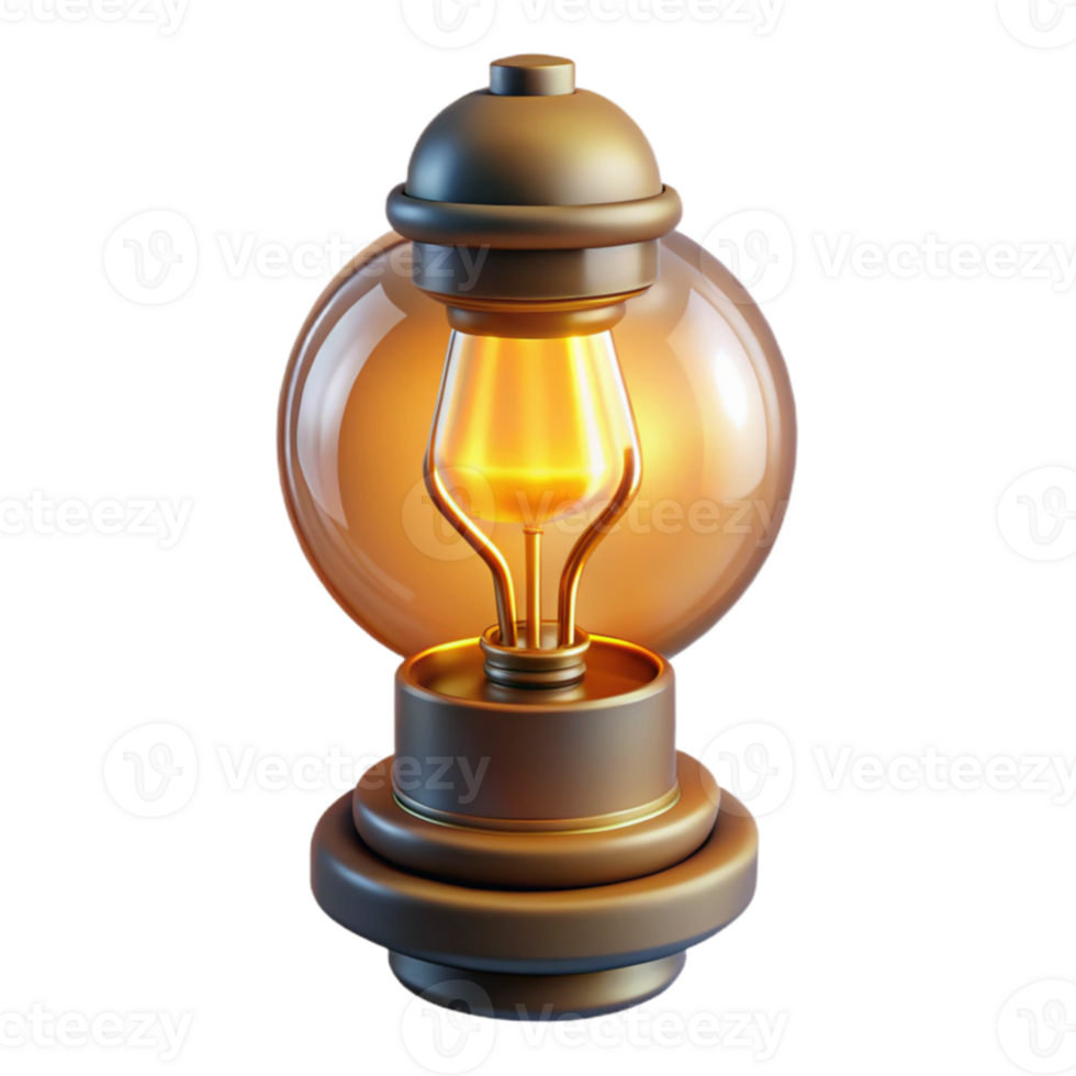 wonderful creative Glowing 3D Lightbulb Illustration high resolution png