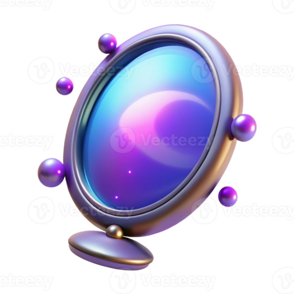 wonderful rustic 3D Render of a Colorful Ornate Mirror original png