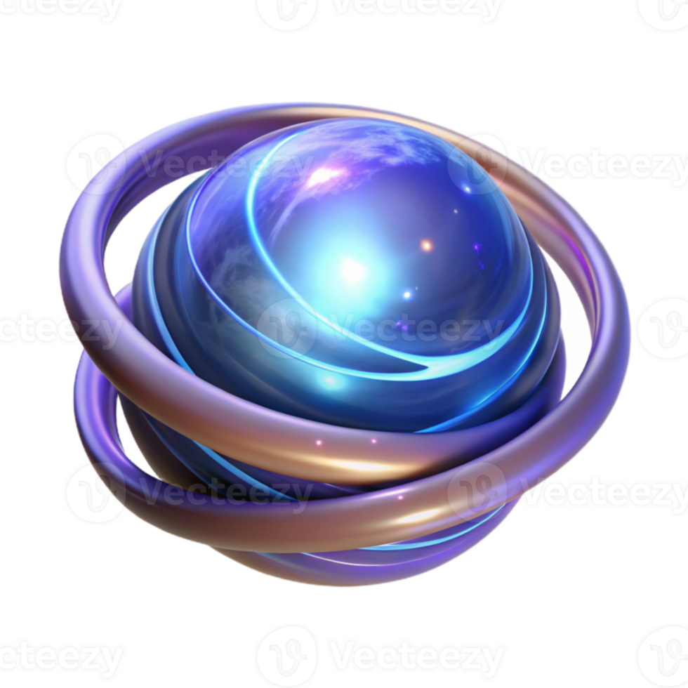 beautiful modern Glowing Orb 3D Render high resolution png