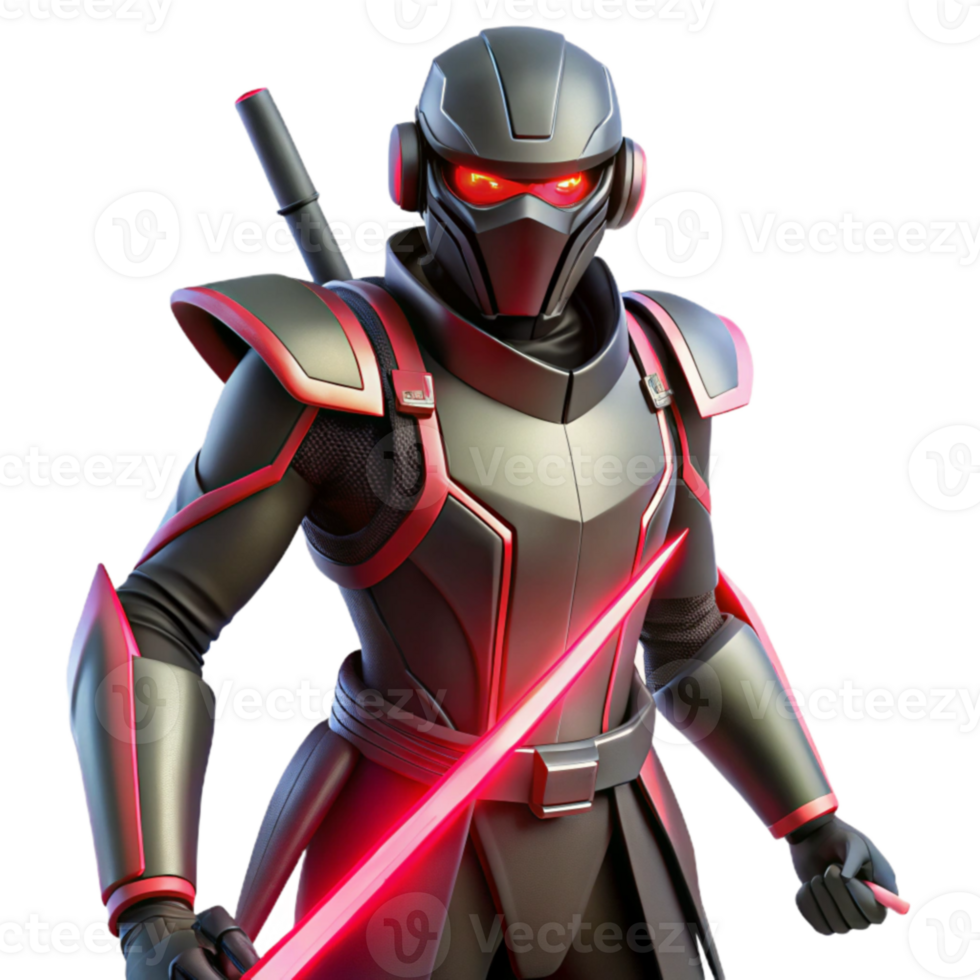 dramatic abstract Cybernetic Warrior 3D Render exclusive png