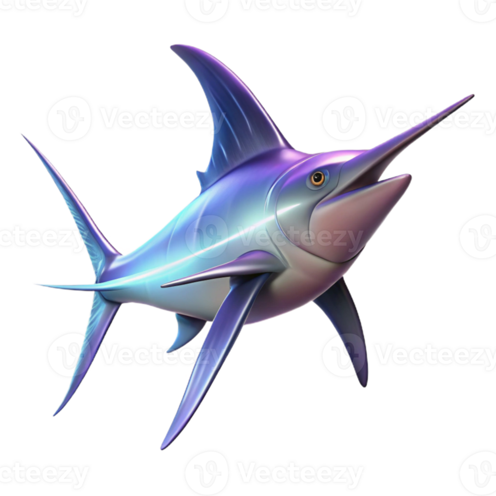 wonderful creative 3D Illustration of a Colorful Marlin professional png
