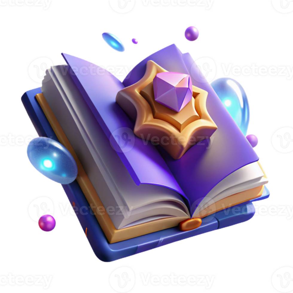impressive modern Magical Book 3D Render professional png