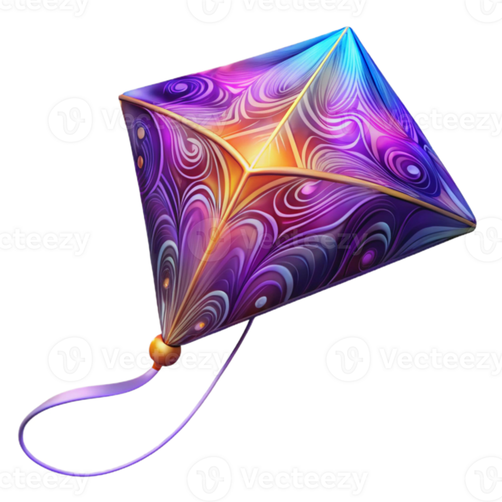 wonderful abstract Ornate Purple Crystal 3D Illustration genuine png