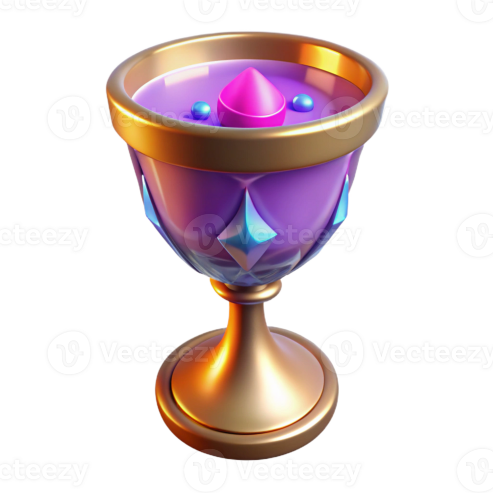 elegant contemporary 3D Render of a Magical Goblet high resolution png