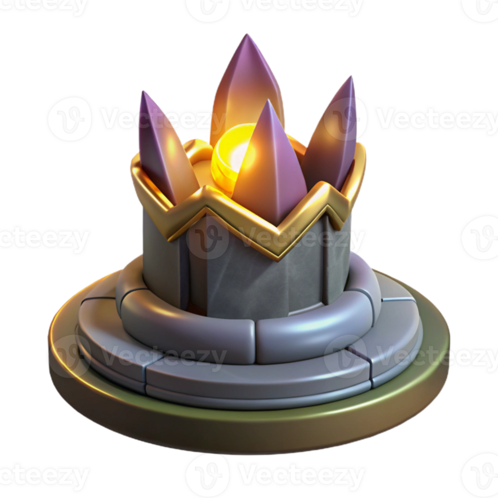 magnificent creative Fantasy Crystal Crown 3D Render high resolution png
