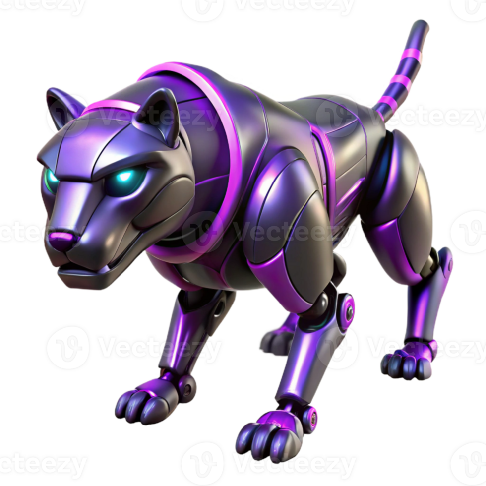 stunning abstract Cybernetic Panther 3D Render high resolution png