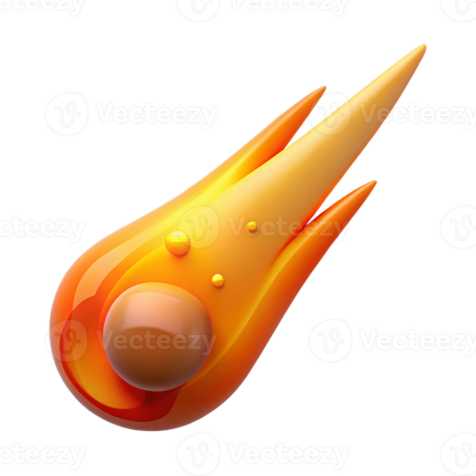 vibrant creative 3D Render of a Fiery Comet exclusive png