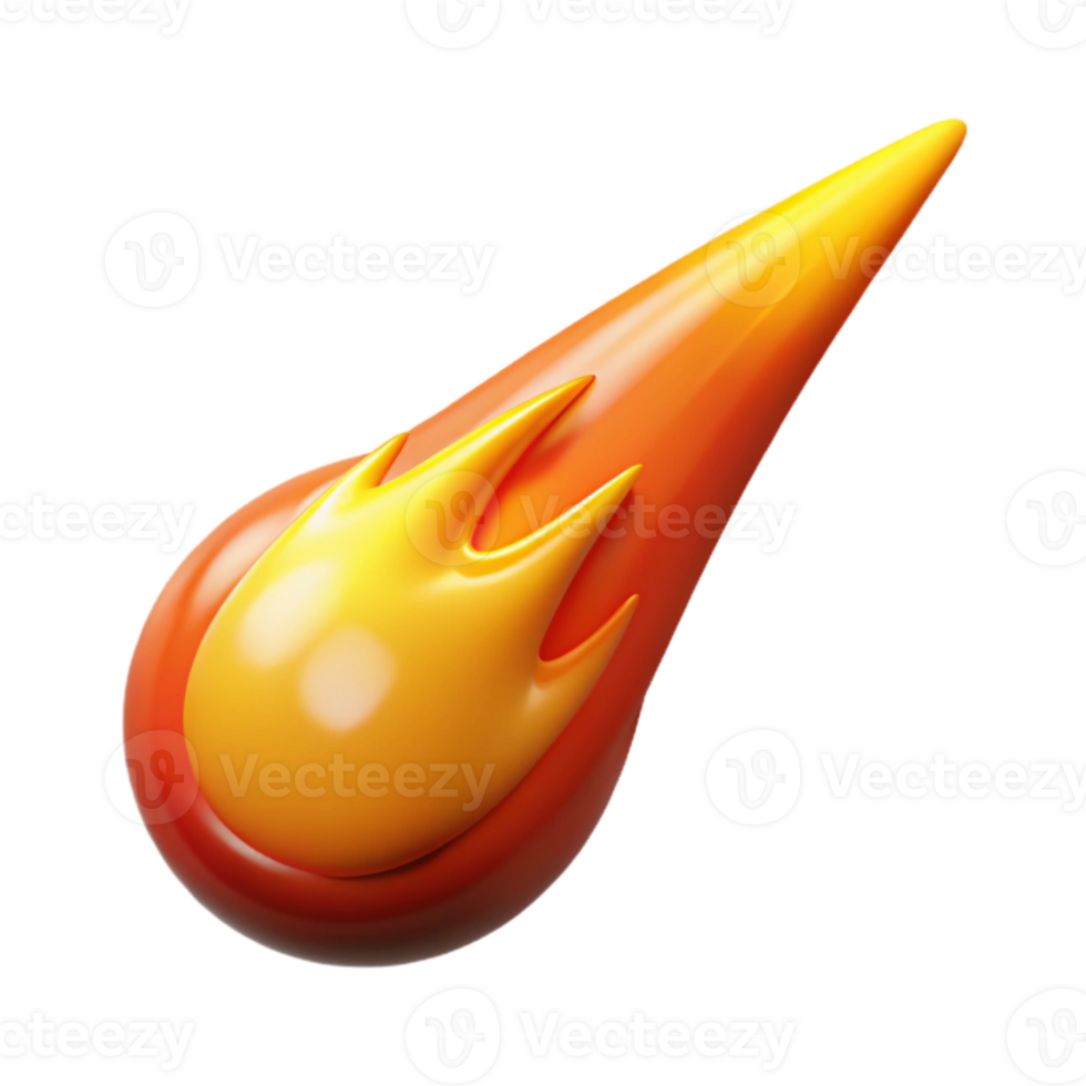 magnificent creative 3D Flaming Comet Illustration genuine png