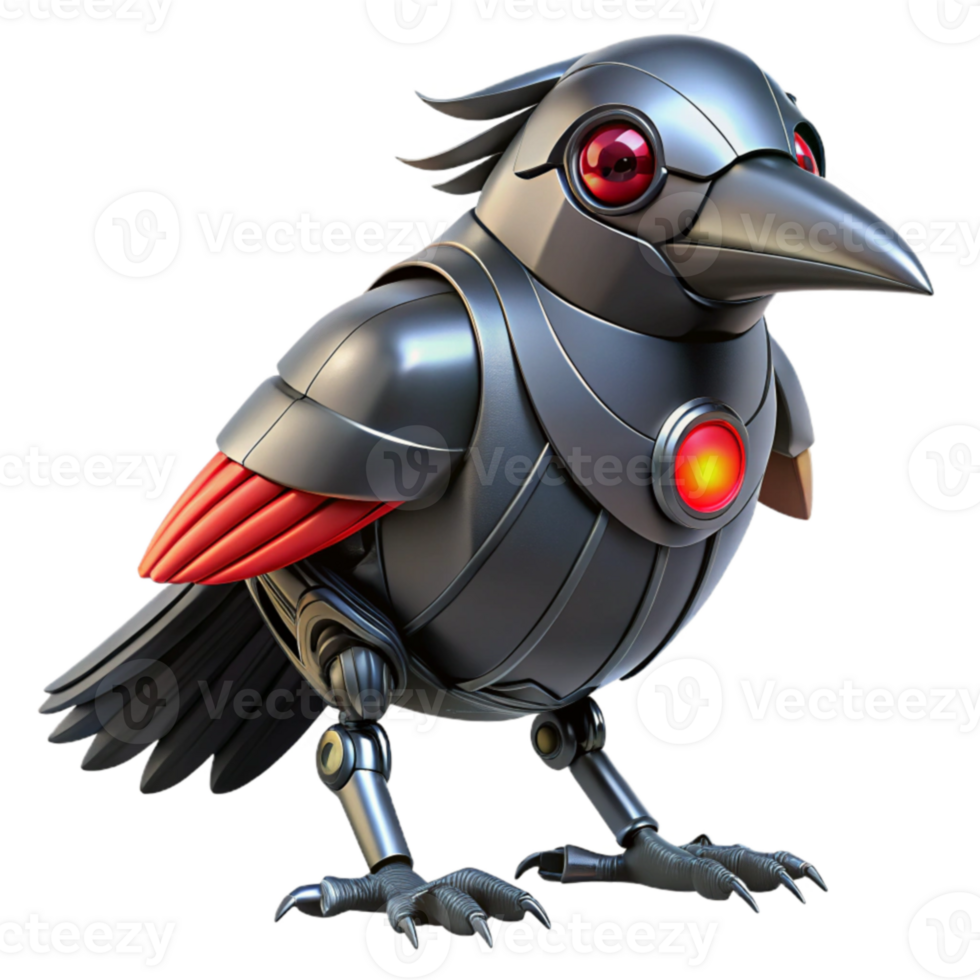 impressive modern Robotic Bird 3D Render detailed png