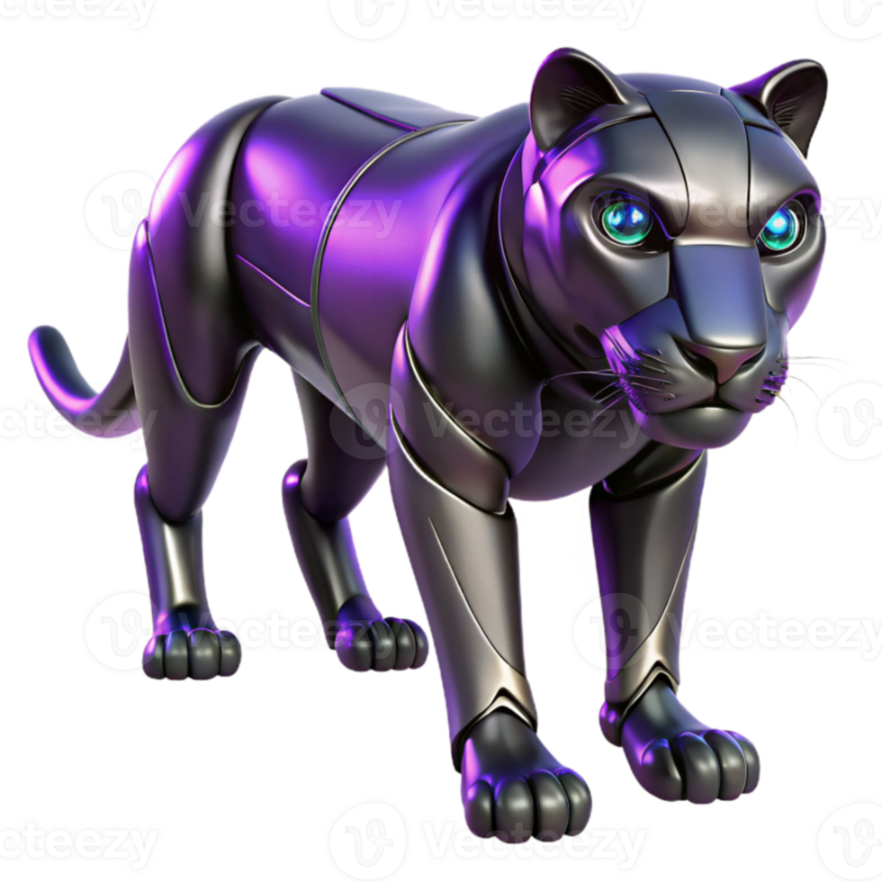 wonderful artistic Cybernetic Panther 3D Render high quality png