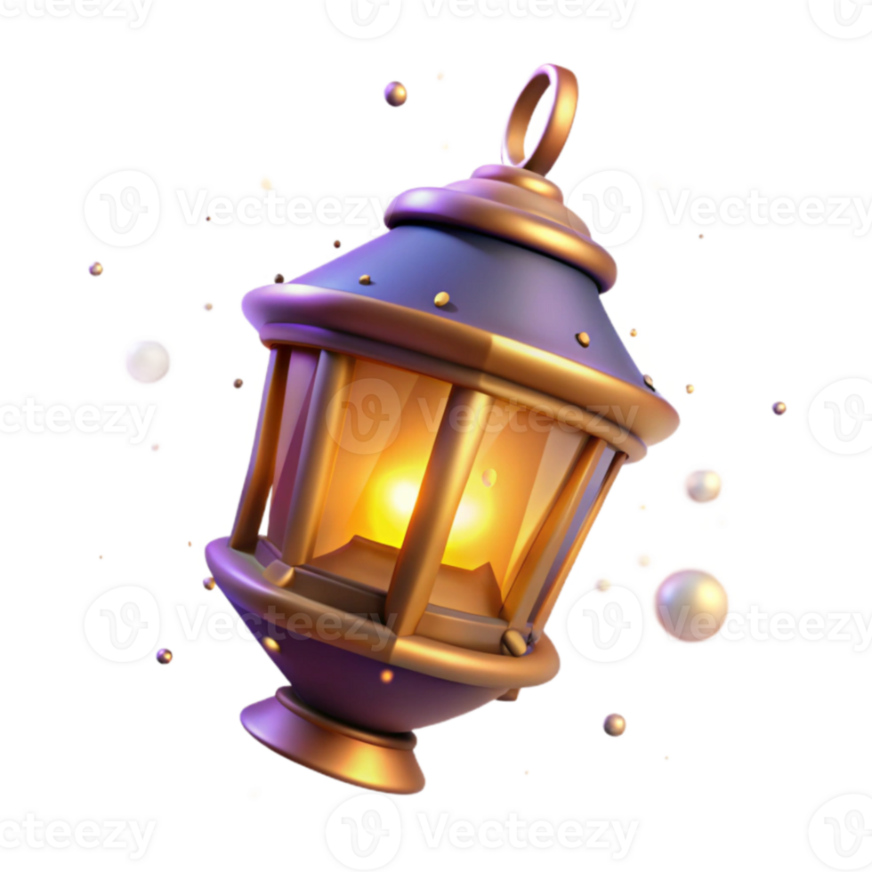 beautiful minimalist 3D Render Glowing Lantern Illustration authentic png
