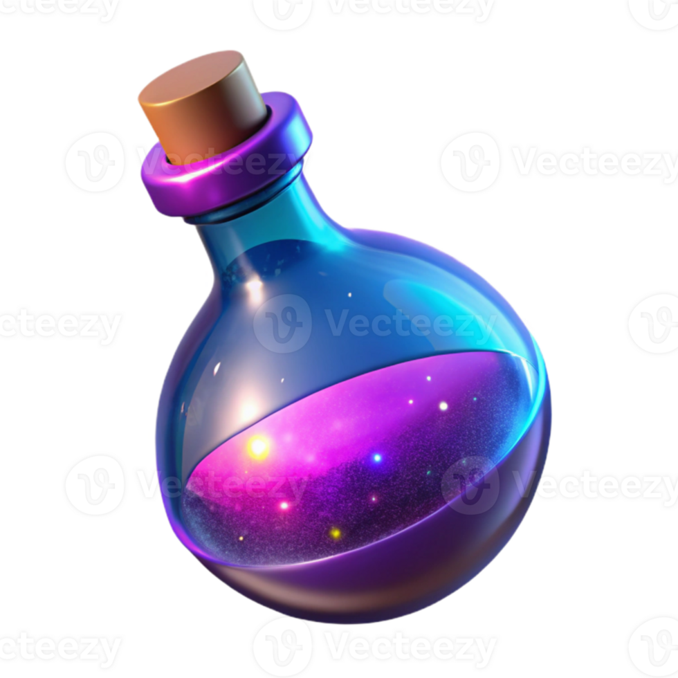 vibrant minimalist Cosmic Potion 3D Render genuine png