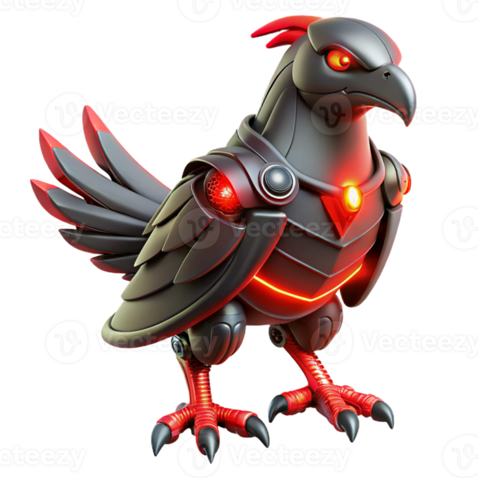 dramatic traditional Robotic Eagle 3D Render genuine png