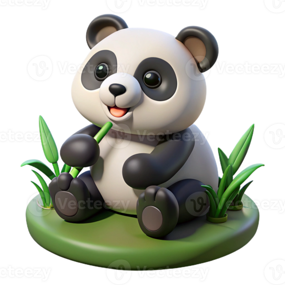 wonderful classic Adorable Panda 3D Render professional png