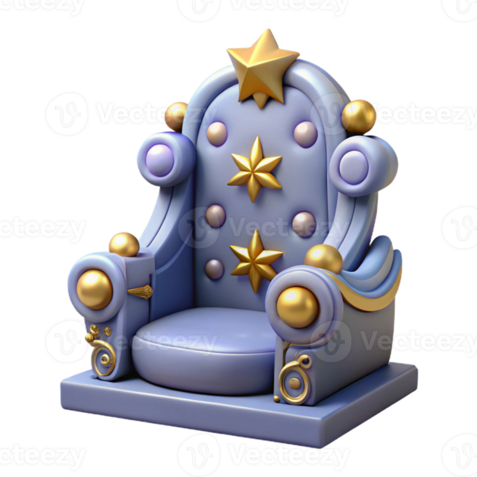 serene rustic Fantasy Throne 3D Render high resolution png