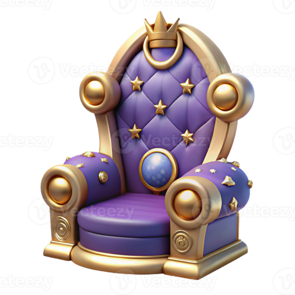magnificent artistic Royal Throne 3D Render genuine png
