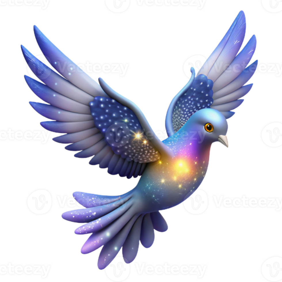 beautiful abstract Cosmic Dove 3D Illustration original png