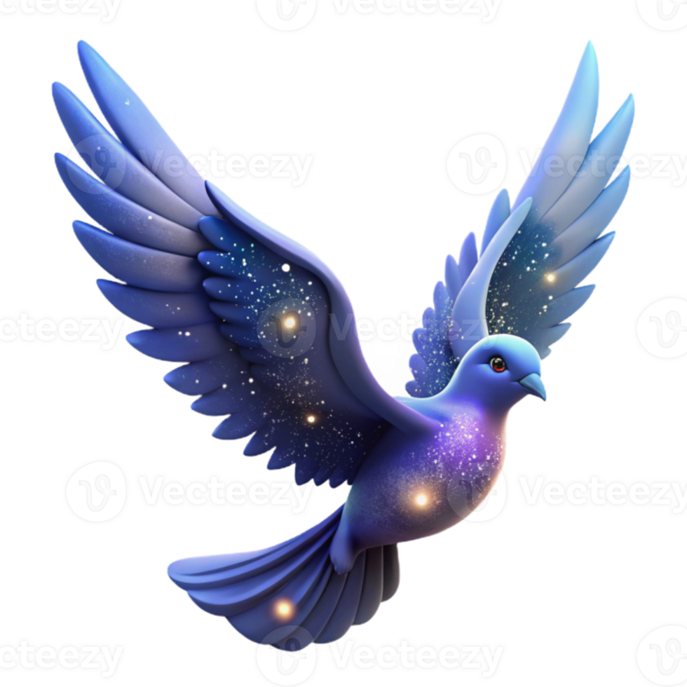 serene vintage Celestial Dove 3D Illustration authentic png