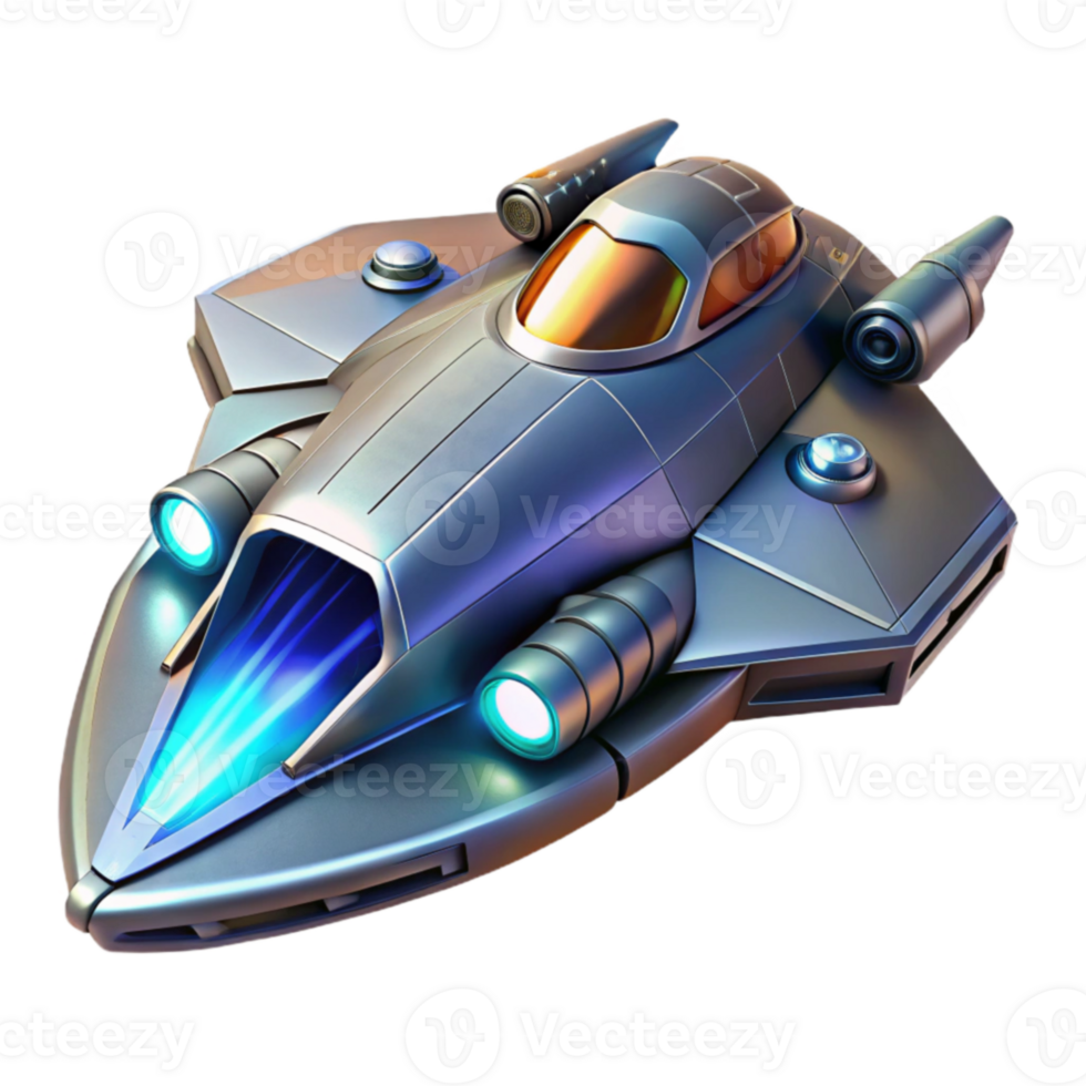 elegant artistic Futuristic Spaceship 3D Render original png