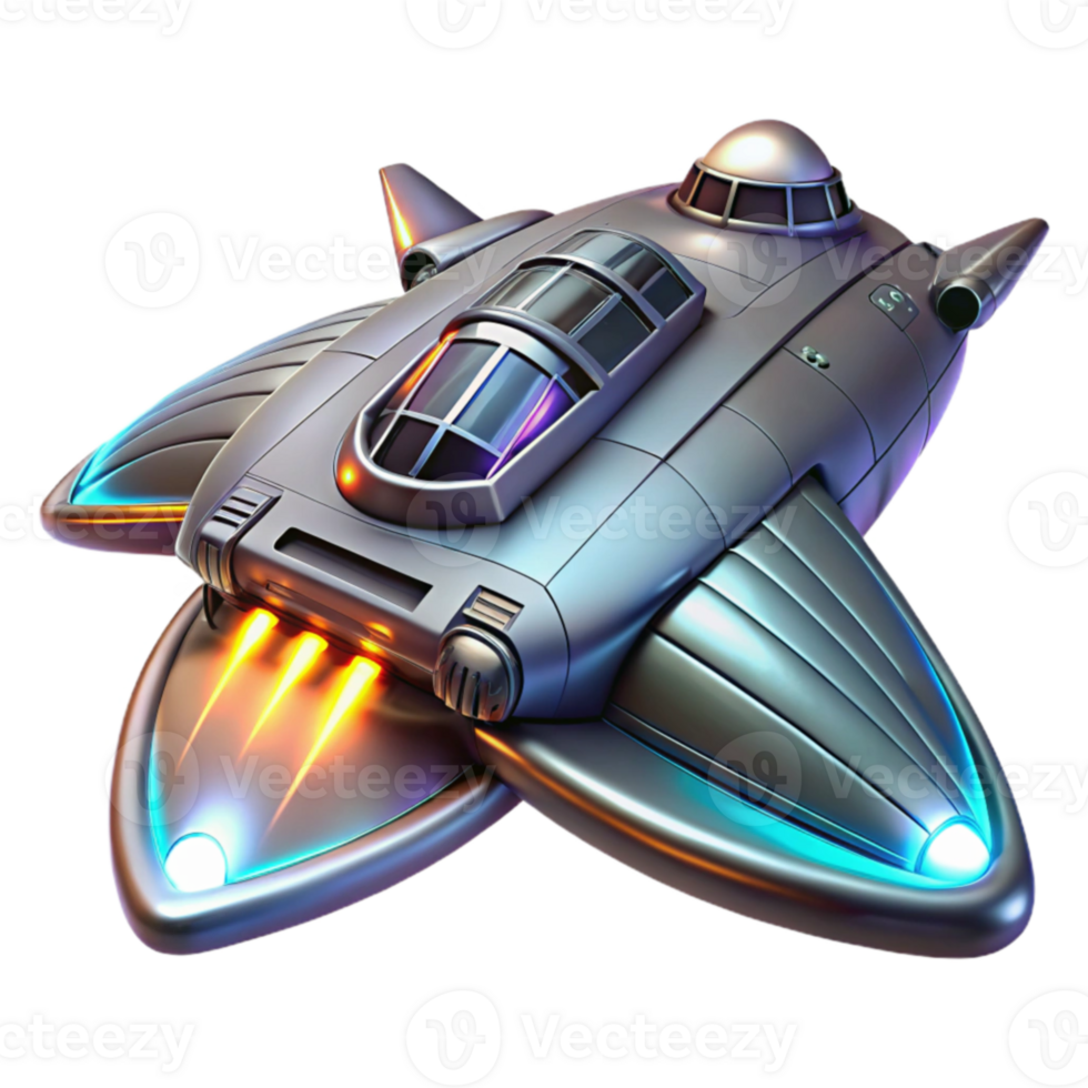 serene abstract Futuristic Spaceship 3D Render exclusive png