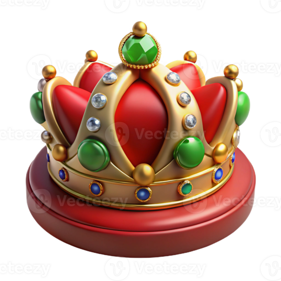 dramatic rustic Royal Gold Crown 3D Render authentic png