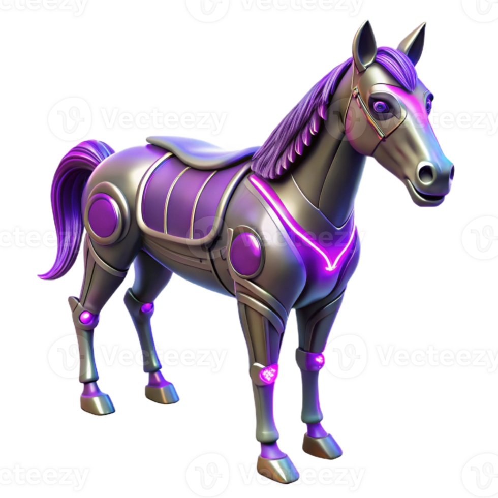 wonderful modern Cybernetic Horse 3D Render high resolution png