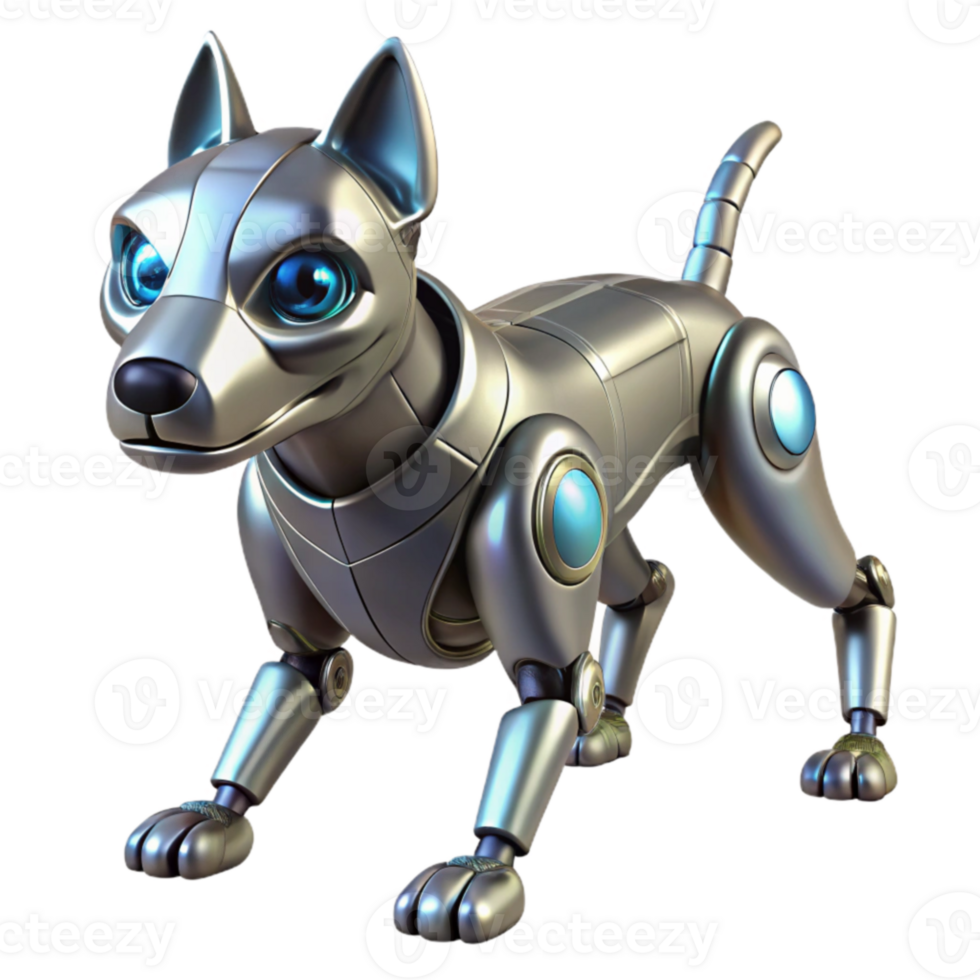 elegant modern 3D Render Robotic Dog Illustration exclusive png