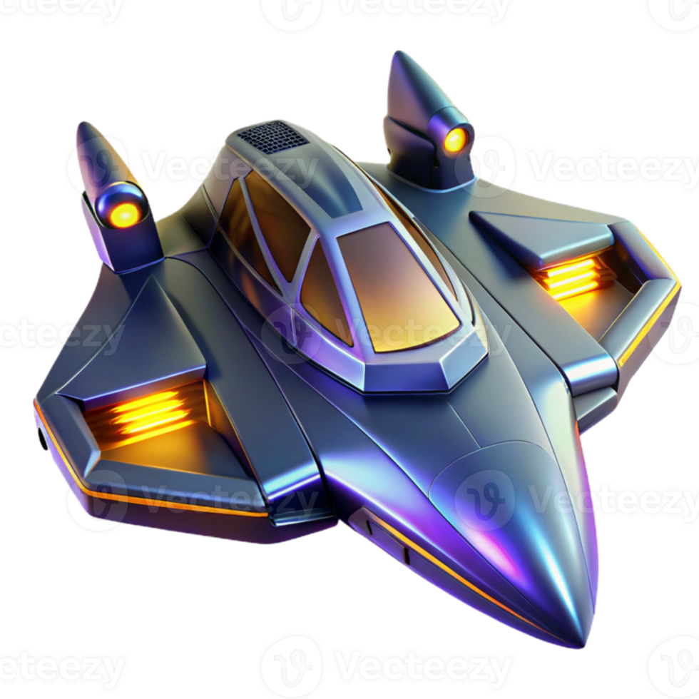 wonderful rustic Futuristic Spaceship 3D Render high quality png