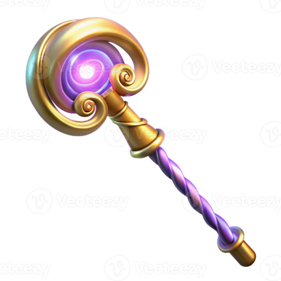 extraordinary contemporary Magical Staff 3D Render premium png