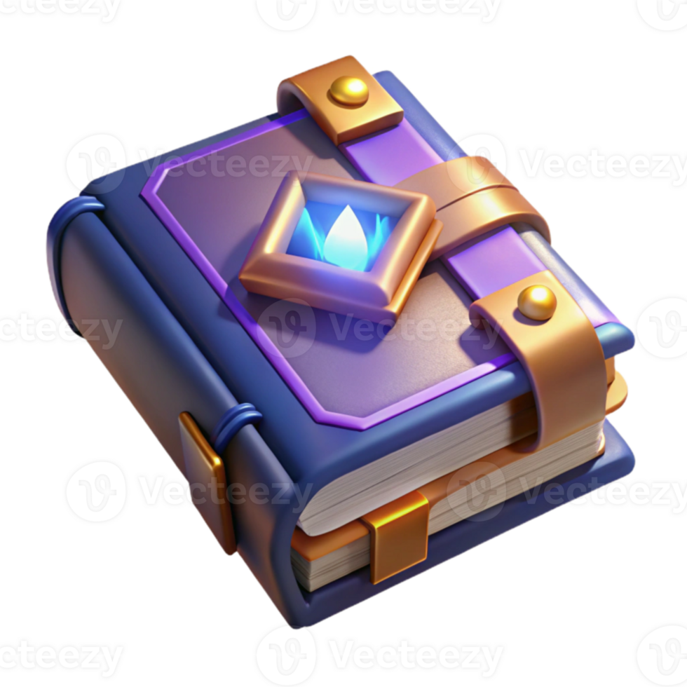impressive minimalist Enchanted Book 3D Render exclusive png