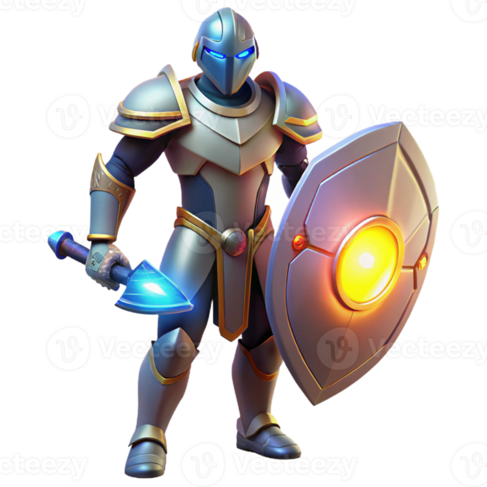 serene rustic 3D Render Fantasy Knight Illustration original png