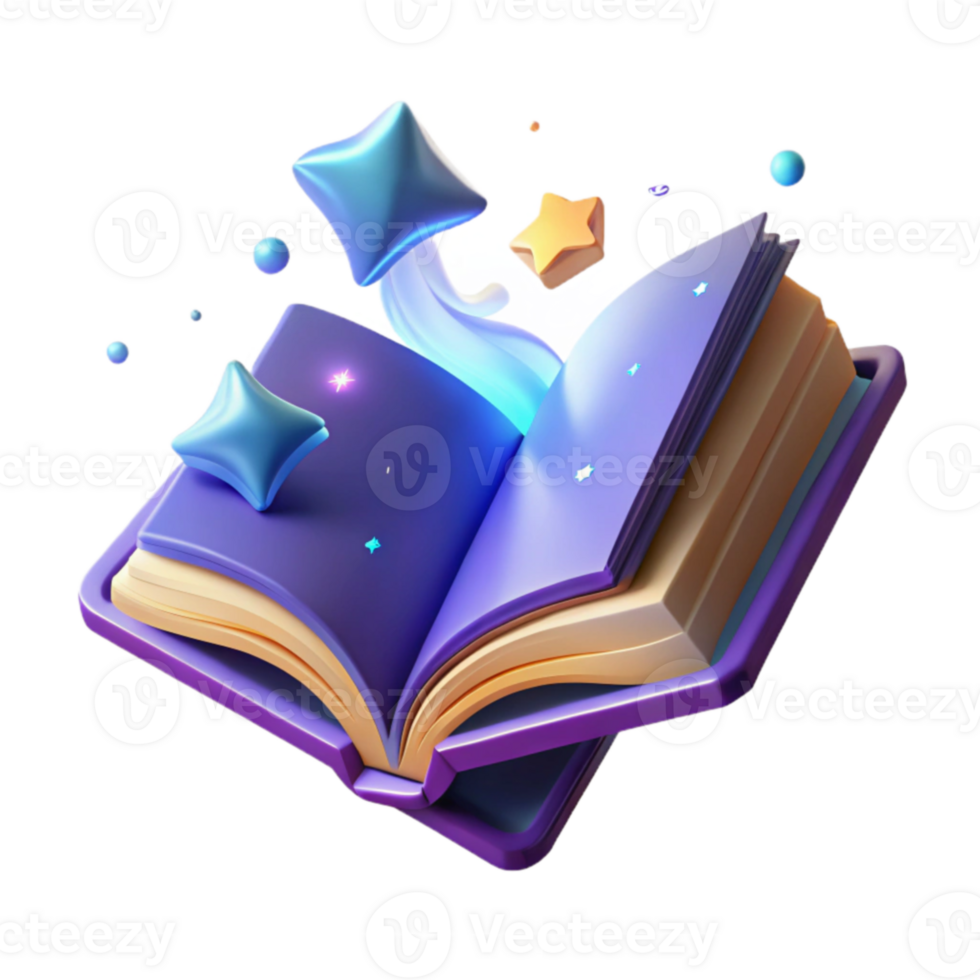 extraordinary traditional Magical Book 3D Illustration original png
