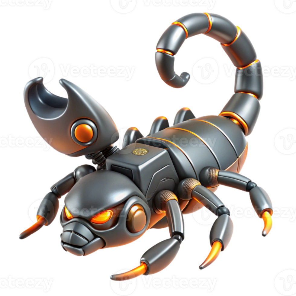 serene contemporary Mechanical Scorpion 3D Render authentic png