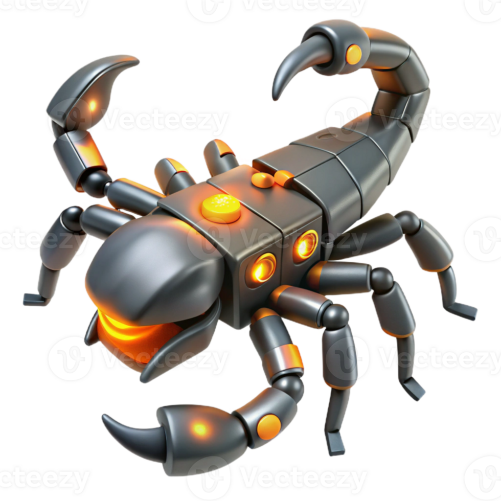 serene modern Cybernetic Scorpion 3D Render high quality png