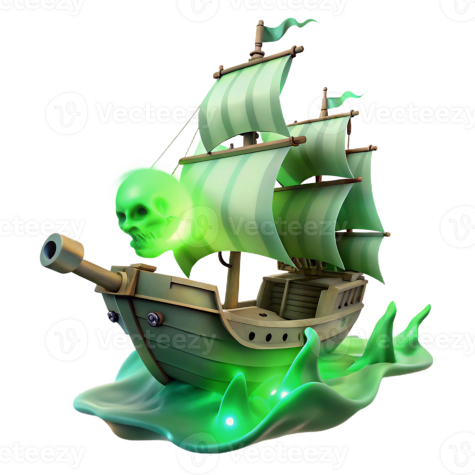 impressive creative Ghost Ship 3D Render high quality png