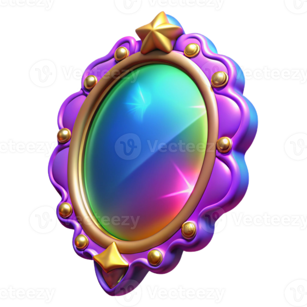 vibrant classic Enchanted 3D Mirror Illustration premium png