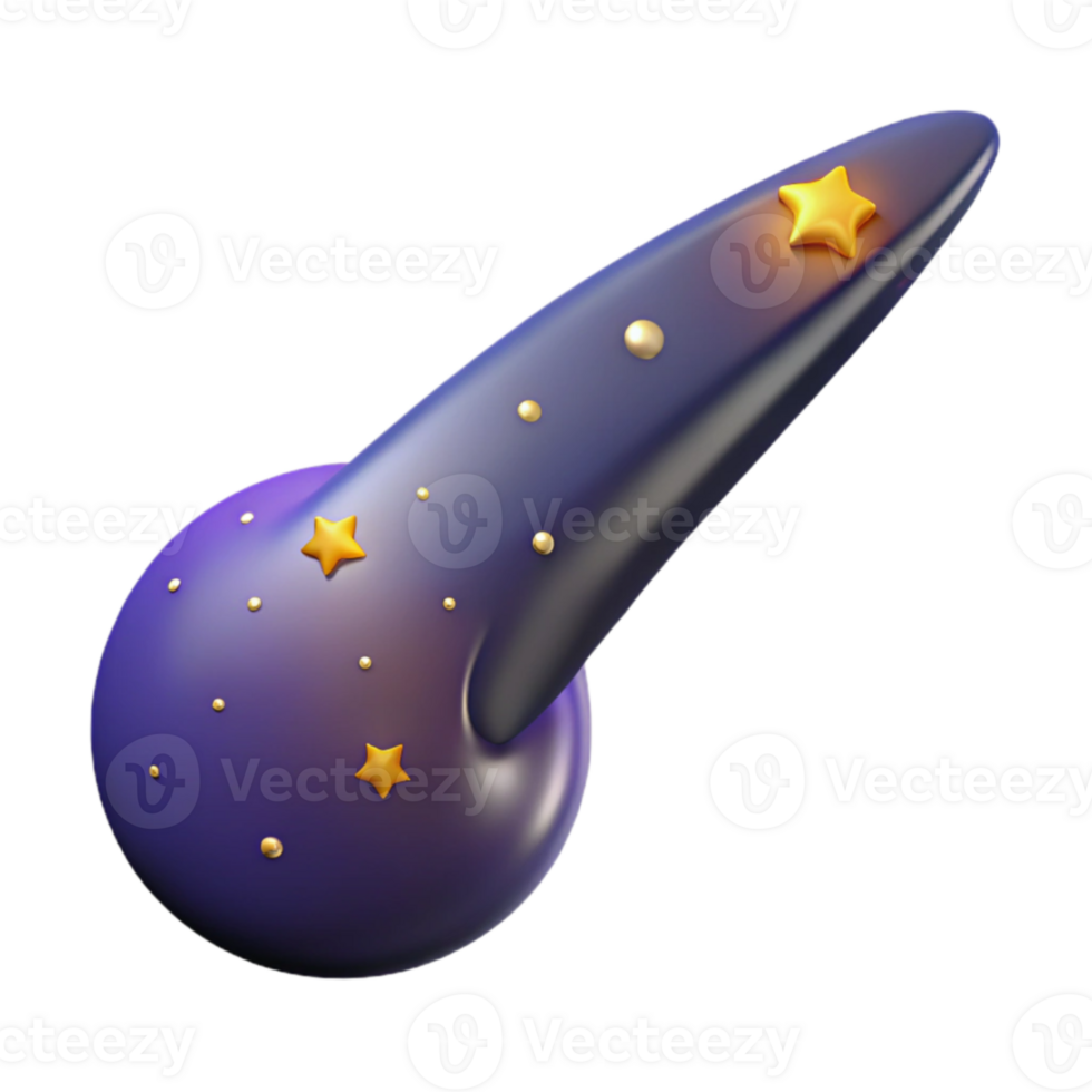 extraordinary traditional 3D Night Sky Comet Illustration professional png