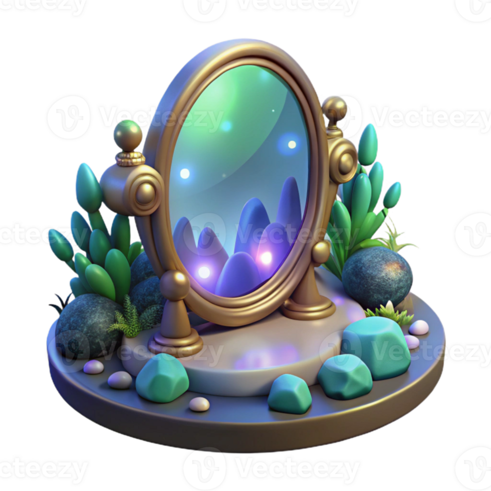 extraordinary creative Enchanted 3D Mirror Fantasy Art professional png
