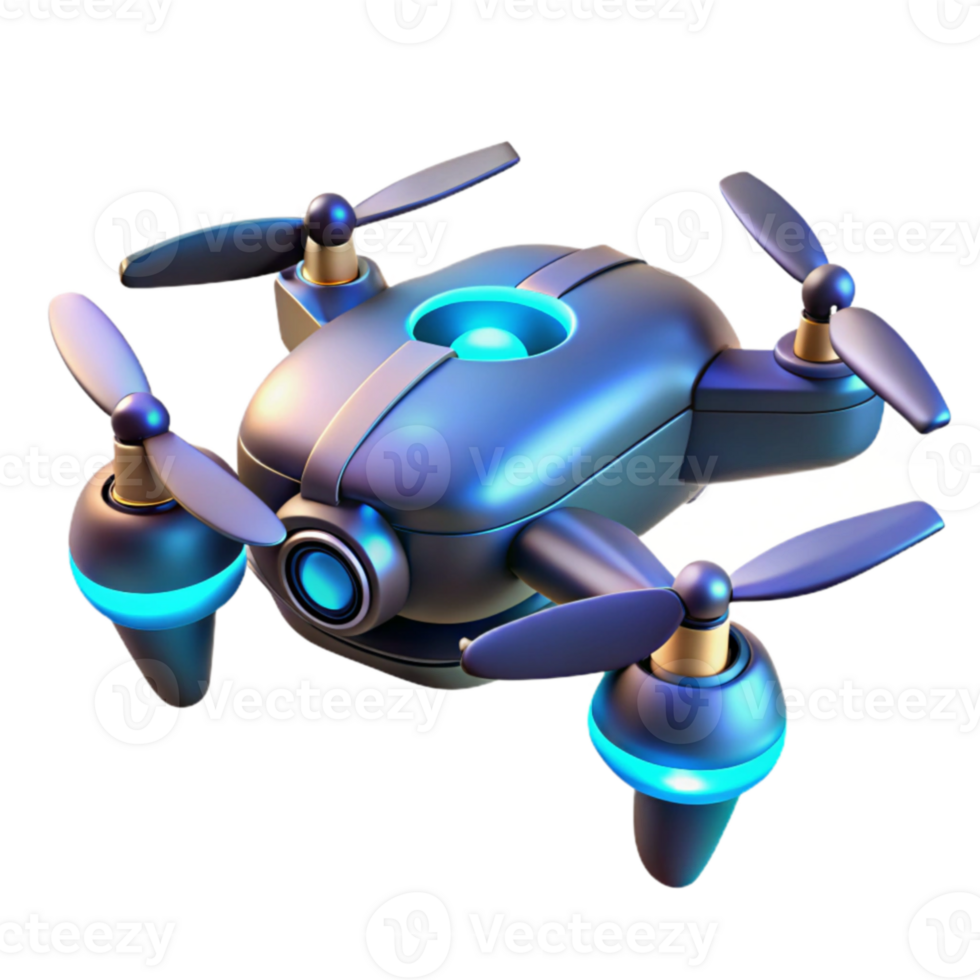 vibrant abstract Futuristic Drone 3D Render authentic png