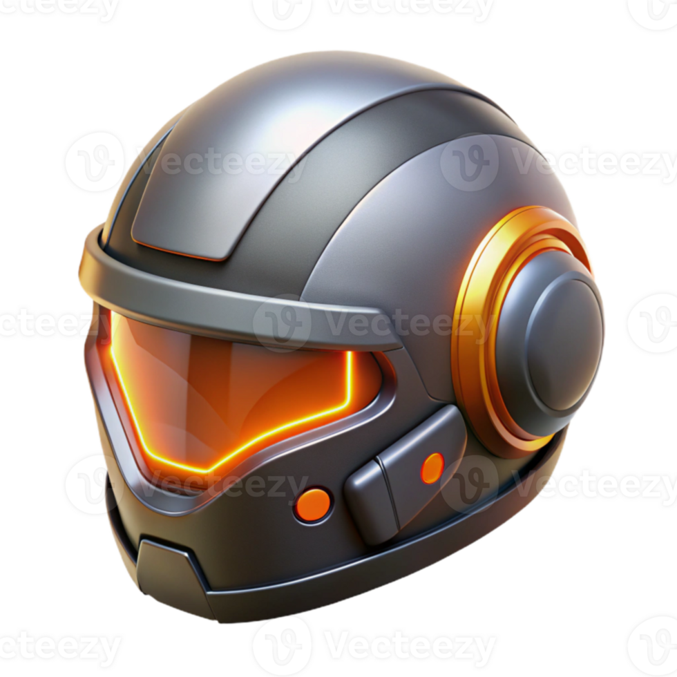 impressive classic Futuristic Helmet 3D Render genuine png