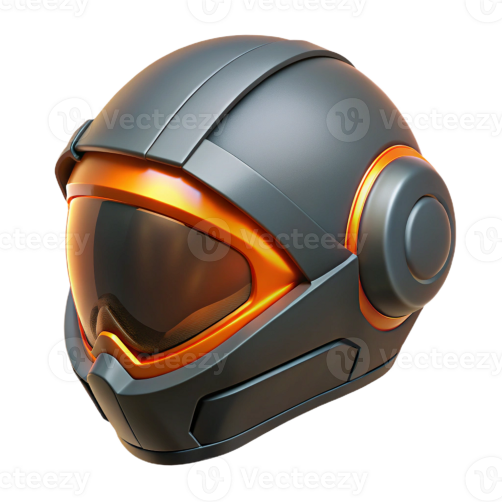 impressive vintage Futuristic Helmet 3D Render authentic png