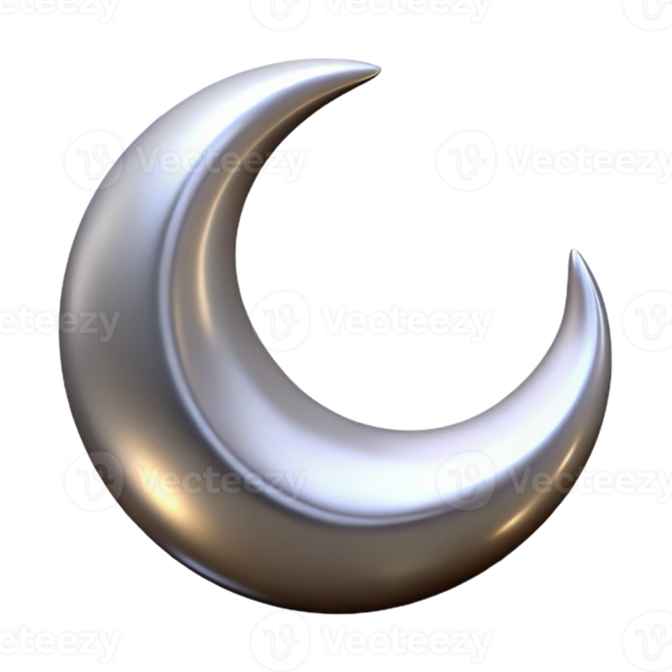 magnificent traditional Crescent Moon 3D Render high quality png
