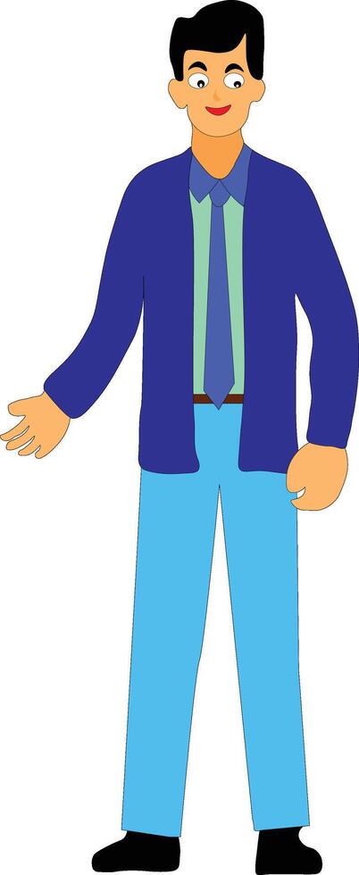 Full body man character deliver speech sharing some idea art illustration vector