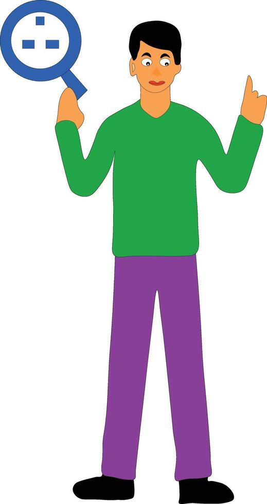 A boy character doing advertisement handsome boy art illustration vector