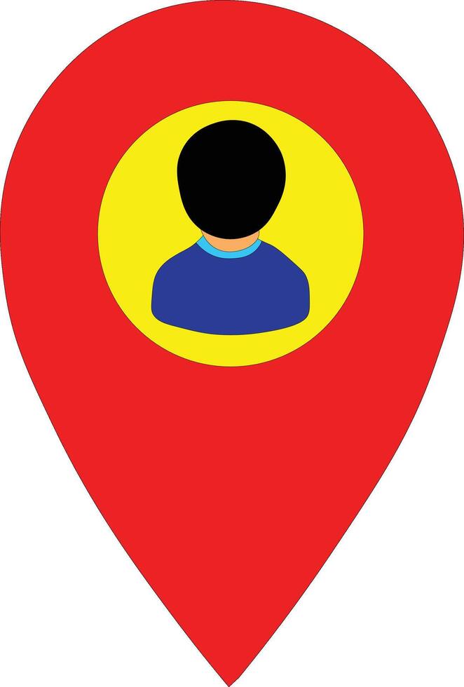 Location icon of red colour to point in map vector