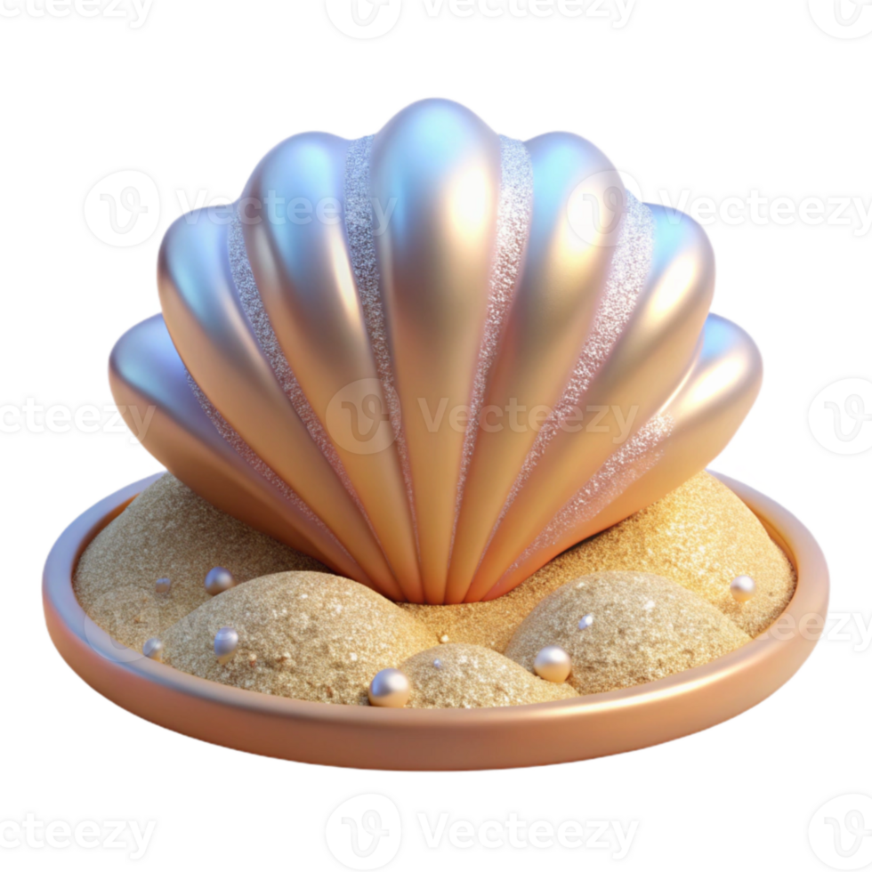 stunning minimalist Pearl Shell 3D Render professional png