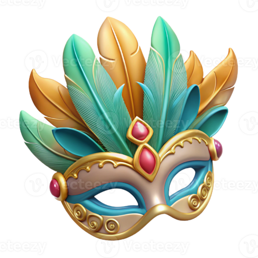 wonderful creative Elegant 3D Masquerade Mask Illustration genuine png