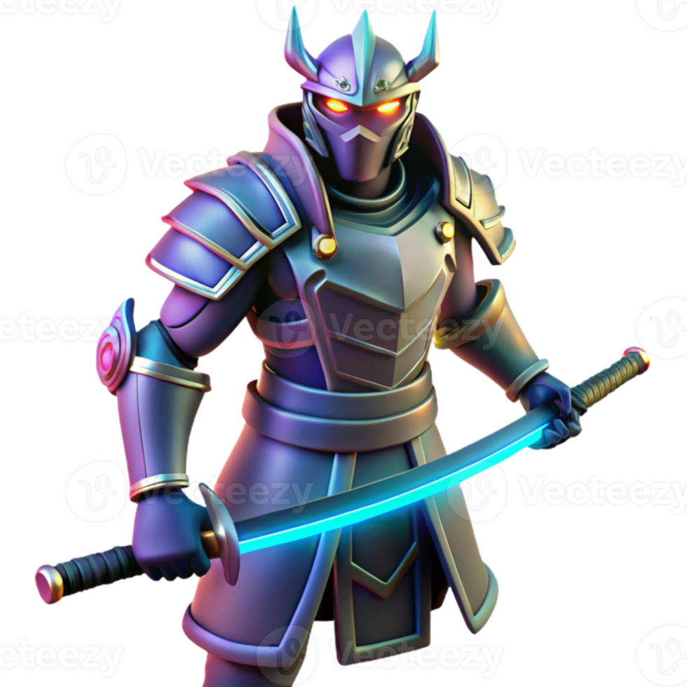 stunning abstract 3D Render Samurai Warrior Illustration genuine png